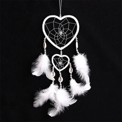 New Indian Ann Style Love Heart Feather Dream Catcher Clopote eoliene Perete interior al mașinii Dream Catcher Ornamente Ins Dream Catcher