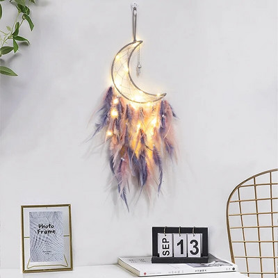 Armas unenäopüüdja kodu kaunistamiseks Värviline kuu unenäopüüdja kaunistused seinale riputatav sisemus Elutoa põhjamaise sisekujundus