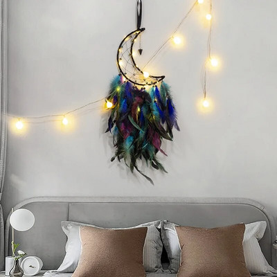 Armas unenäopüüdja kodu kaunistamiseks Värviline kuu unenäopüüdja kaunistused seinale riputatav sisemus Elutoa põhjamaise sisekujundus