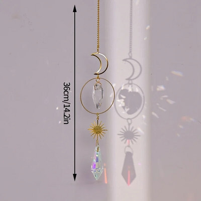 Cristal Sun Catcher Wind Chime Curcubeu Prismă Cristal Grădină Curtea Fereastră Pandantiv Atârna Dream Catcher Ornament agățat