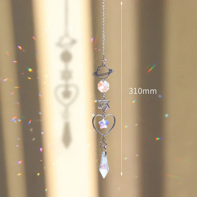 Cristal Sun Catcher Wind Chime Curcubeu Prismă Cristal Grădină Curtea Fereastră Pandantiv Atârna Dream Catcher Ornament agățat