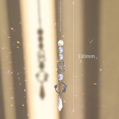 Cristal Sun Catcher Wind Chime Curcubeu Prismă Cristal Grădină Curtea Fereastră Pandantiv Atârna Dream Catcher Ornament agățat