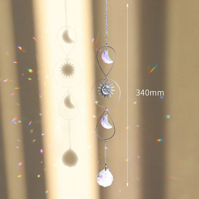 Cristal Sun Catcher Wind Chime Curcubeu Prismă Cristal Grădină Curtea Fereastră Pandantiv Atârna Dream Catcher Ornament agățat