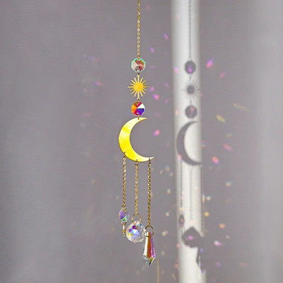 Cristal Sun Catcher Wind Chime Curcubeu Prismă Cristal Grădină Curtea Fereastră Pandantiv Atârna Dream Catcher Ornament agățat