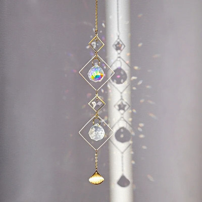 Cristal Sun Catcher Wind Chime Curcubeu Prismă Cristal Grădină Curtea Fereastră Pandantiv Atârna Dream Catcher Ornament agățat