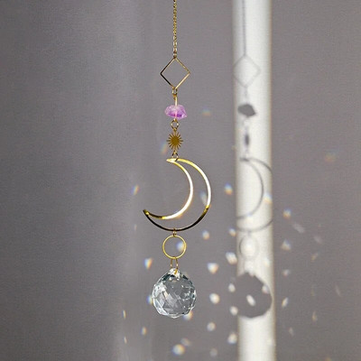 Cristal Sun Catcher Wind Chime Curcubeu Prismă Cristal Grădină Curtea Fereastră Pandantiv Atârna Dream Catcher Ornament agățat