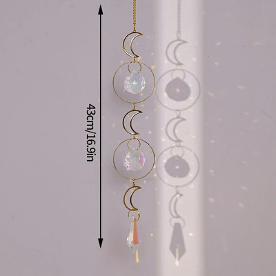 Cristal Sun Catcher Wind Chime Curcubeu Prismă Cristal Grădină Curtea Fereastră Pandantiv Atârna Dream Catcher Ornament agățat