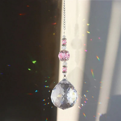 Cristal Sun Catcher Wind Chime Curcubeu Prismă Cristal Grădină Curtea Fereastră Pandantiv Atârna Dream Catcher Ornament agățat
