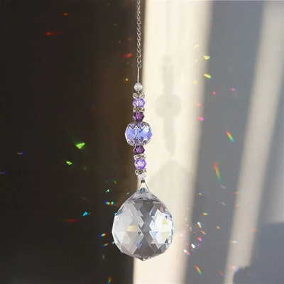 Cristal Sun Catcher Wind Chime Curcubeu Prismă Cristal Grădină Curtea Fereastră Pandantiv Atârna Dream Catcher Ornament agățat