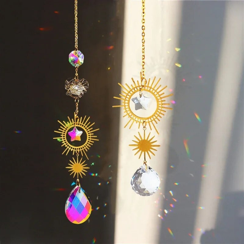 Kristalni hvatač sunca Wind Chime Dugina prizma Kristalni vrtni dvorišni prozor Privjesak Viseći hvatač snova Viseći ukras