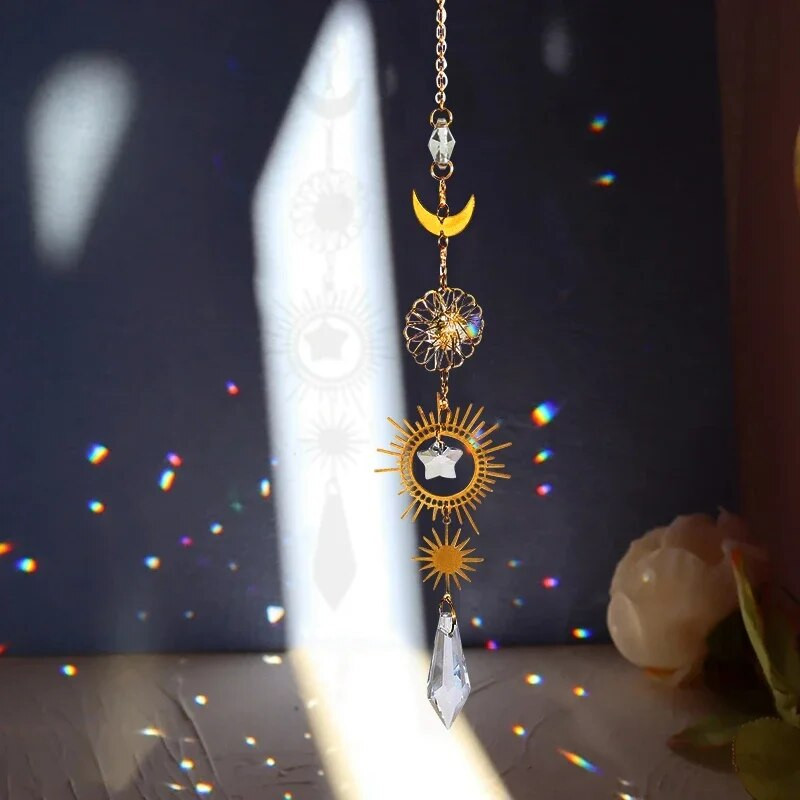 Kristalni hvatač sunca Wind Chime Dugina prizma Kristalni vrtni dvorišni prozor Privjesak Viseći hvatač snova Viseći ukras