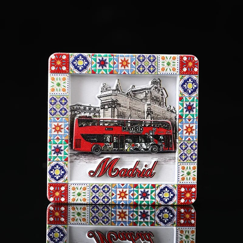 Kelionių suvenyrai Magnetiniai lipdukai šaldytuvui Kawaii namų dekoravimui Kūrybiški 3D šaldytuvo magnetai Madrido keliaujantys suvenyrai