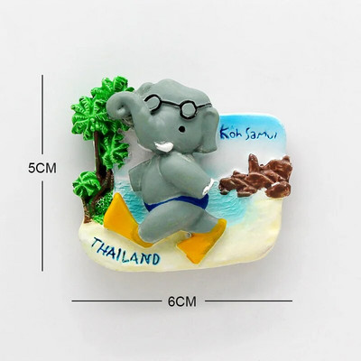 Tai Pattaya elevant Krevetisupp 3D magnetiline külmkapipasta suveniir Bangkoki külmkapimagnetid Kollektsiooni kodukaunistus