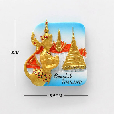 Tai Pattaya elevant Krevetisupp 3D magnetiline külmkapipasta suveniir Bangkoki külmkapimagnetid Kollektsiooni kodukaunistus