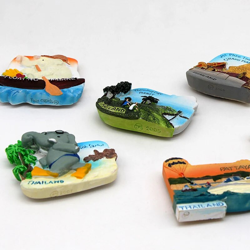 Tai Pattaya elevant Krevetisupp 3D magnetiline külmkapipasta suveniir Bangkoki külmkapimagnetid Kollektsiooni kodukaunistus