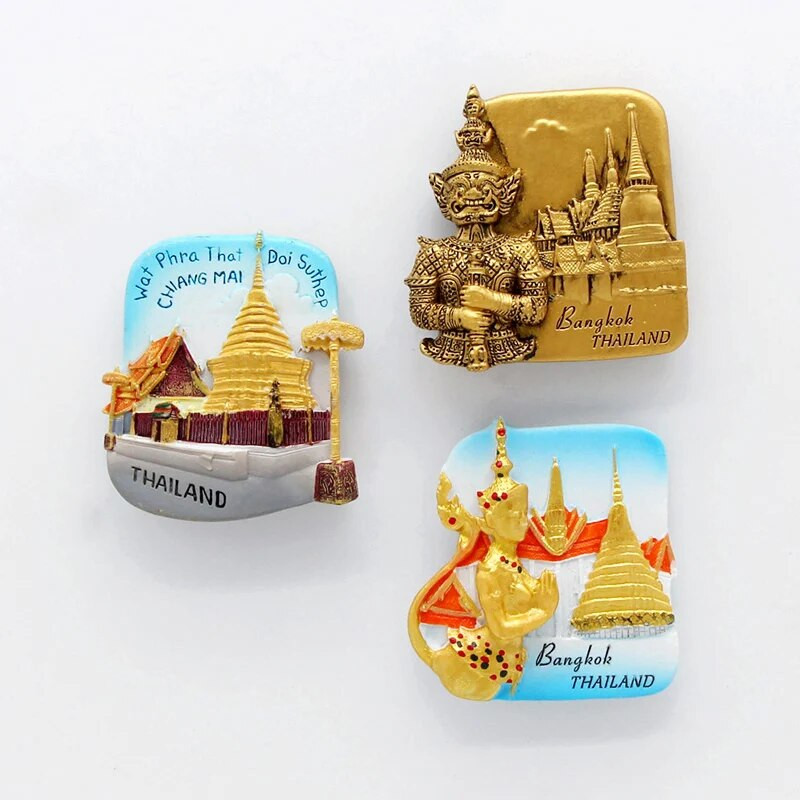 Tai Pattaya elevant Krevetisupp 3D magnetiline külmkapipasta suveniir Bangkoki külmkapimagnetid Kollektsiooni kodukaunistus