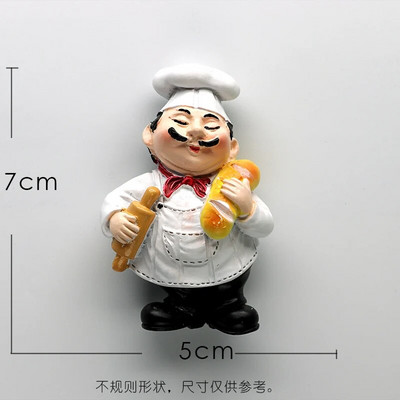 Restoranas Chef šaldytuvas įklijuotas duona Master 3D šaldytuvo magnetas magnetinis šaldytuvas įklijuotas rankų darbo kolekcija Great Chefs