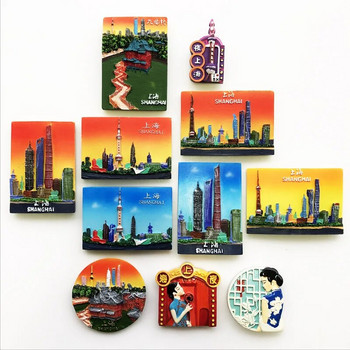 Китай Магнити за хладилник Хонконг Пекин Шанхай Нанкин Сиан Градове Туристически сувенири Стикери за хладилник Магнитен домашен декор