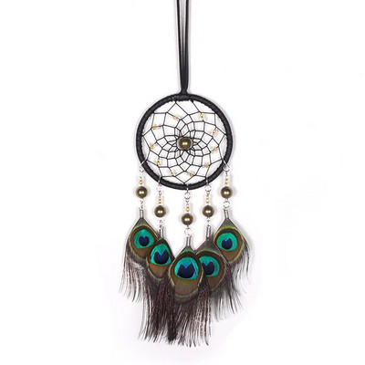 Peacock Feathers Hanging Craft Vintage Indian Dream Catcher Wall Car Decoration Ornament Home Dream Catchers For Bedroom Adult