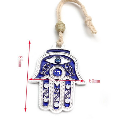 Blue Evil Eye Agățat de perete Hamsa Decor de perete Greacă evreiască Decor acasă turcă Ebraică Khamash Fatima Hand Nazar Boncuk Cadou