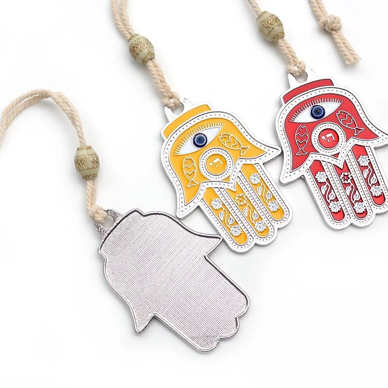 Mėlyna Evil Eye Pakabinama siena Hamsa Sienų Dekoras Graikiškas Žydų Namų Dekoras Turkų Hebrajų Khamash Fatima Hand Nazar Boncuk Dovana