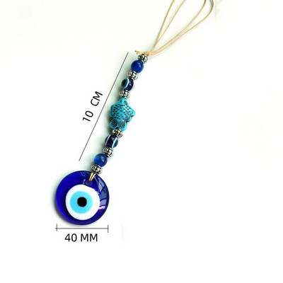 Lucky Eye Glass Blue Turkish Evil Eye Pakabukas Sienoje Kabantis Karoliukas Evil Eye Sienos dekoras Rankų darbo puošmena Žuvies žavesio kambario automobilio dovana