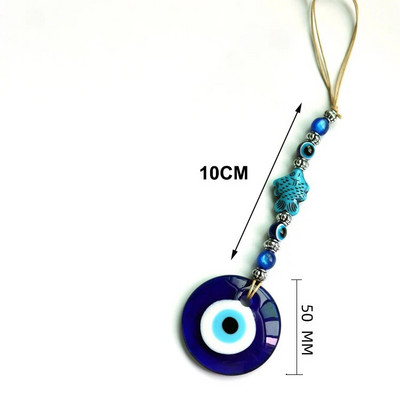 Lucky Eye Glass Blue Turkish Evil Eye Pakabukas Sienoje Kabantis Karoliukas Evil Eye Sienos dekoras Rankų darbo puošmena Žuvies žavesio kambario automobilio dovana