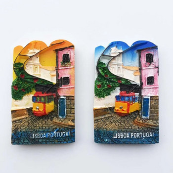 Португалия Сувенир Лисабон Мадейра Градове Магнити за хладилник Смола Стерео магнитни стикери за хладилник Туристически сувенирни декорации