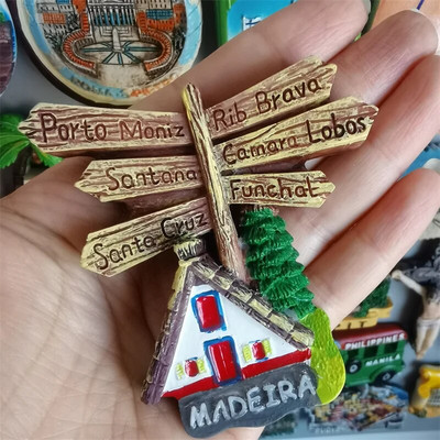 Portugalia Suvenir Lisabona Orașe Madeira Magneți Frigider Rășină Stereo Autocolante Frigider magnetice Decoratiuni Suveniruri Turistice
