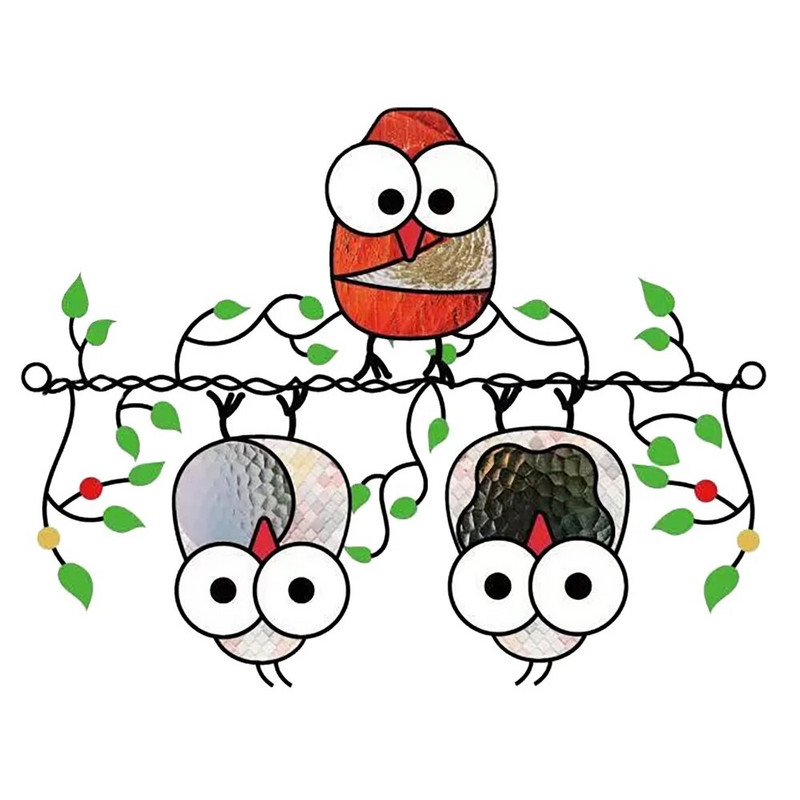 Kolm lindu vitraažakna riidepuu päikesepüüdja linnuliigid peitsitud ripats akrüül linnud rippuvad kaunistused