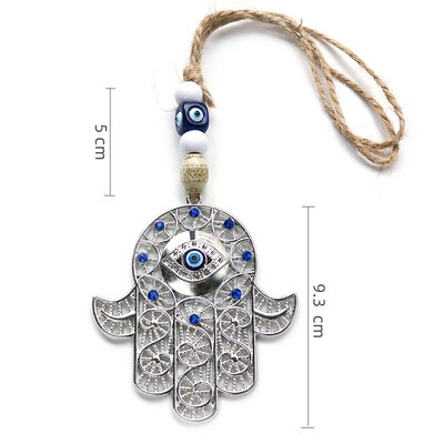 Blue Evil Eye Agățat de perete Hamsa Decor de perete Greacă evreiască Decor acasă turcă Ebraică Khamash Fatima Hand Nazar Boncuk Cadou
