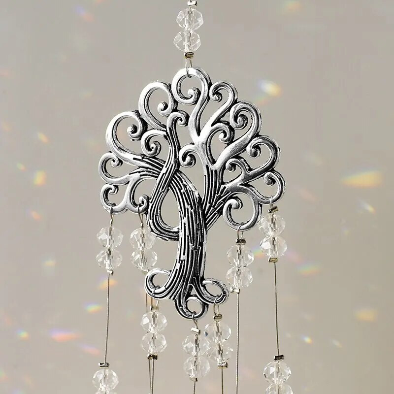 1 τεμ Φυσική Θρυμματισμένη Πέτρα Κρεμαστό κρυστάλλινο φεγγάρι από μέταλλο και γυαλί μπορεί να χρησιμοποιηθεί για διακόσμηση σπιτιού Wind Chime Χειροτεχνίες εξωτερικού χώρου