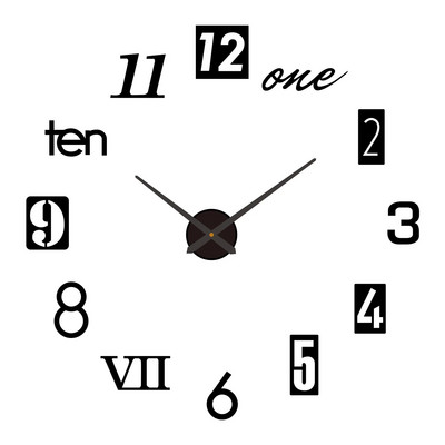 2023 Design modern Ceas mare de perete 3D DIY Ceasuri de cuarț Ceasuri de modă Autocolante acrilice cu oglindă Living Decor Home Decor Horloge