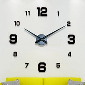 2022 Design modern Ceas mare de perete 3D DIY Ceasuri cuarț Ceasuri de modă Autocolante acrilice cu oglindă Living Decor Home Decor Horloge