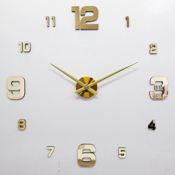 2022 Модерен дизайн Голям стенен часовник 3D Направи си сам Кварцови часовници Модни часовници Акрилни огледални стикери Всекидневна Домашен декор Horloge