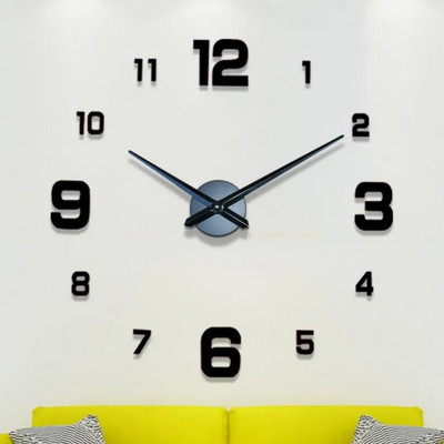 2022 Модерен дизайн Голям стенен часовник 3D Направи си сам Кварцови часовници Модни часовници Акрилни огледални стикери Всекидневна Домашен декор Horloge