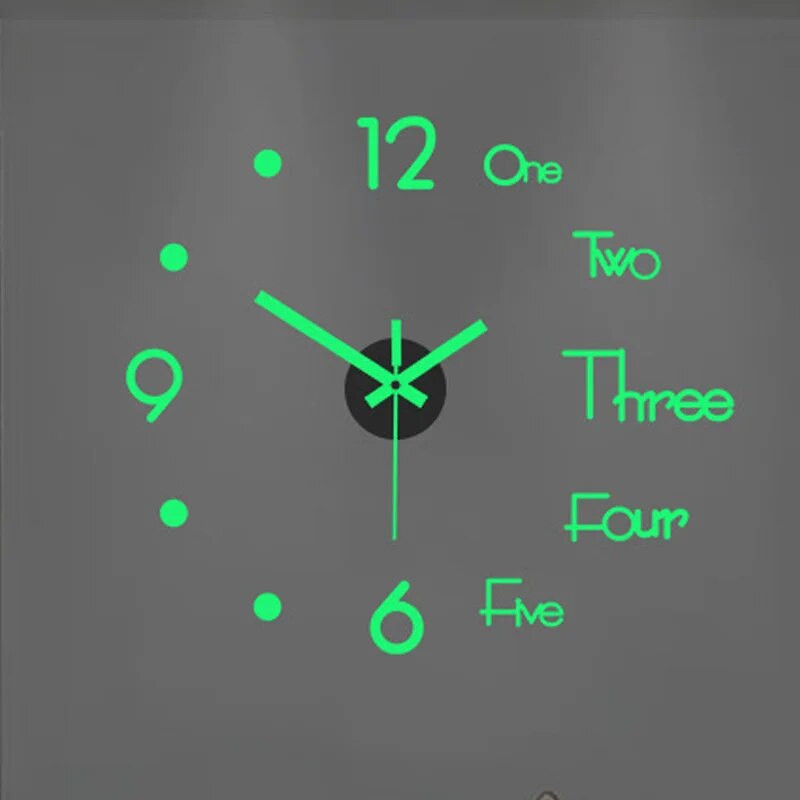 Τρισδιάστατο φωτεινό ρολόι τοίχου χωρίς πλαίσιο Ακρυλικό DIY Ψηφιακό ρολόι Αυτοκόλλητα τοίχου Αθόρυβο ρολόι για διακόσμηση τοίχου γραφείου υπνοδωματίου σαλονιού