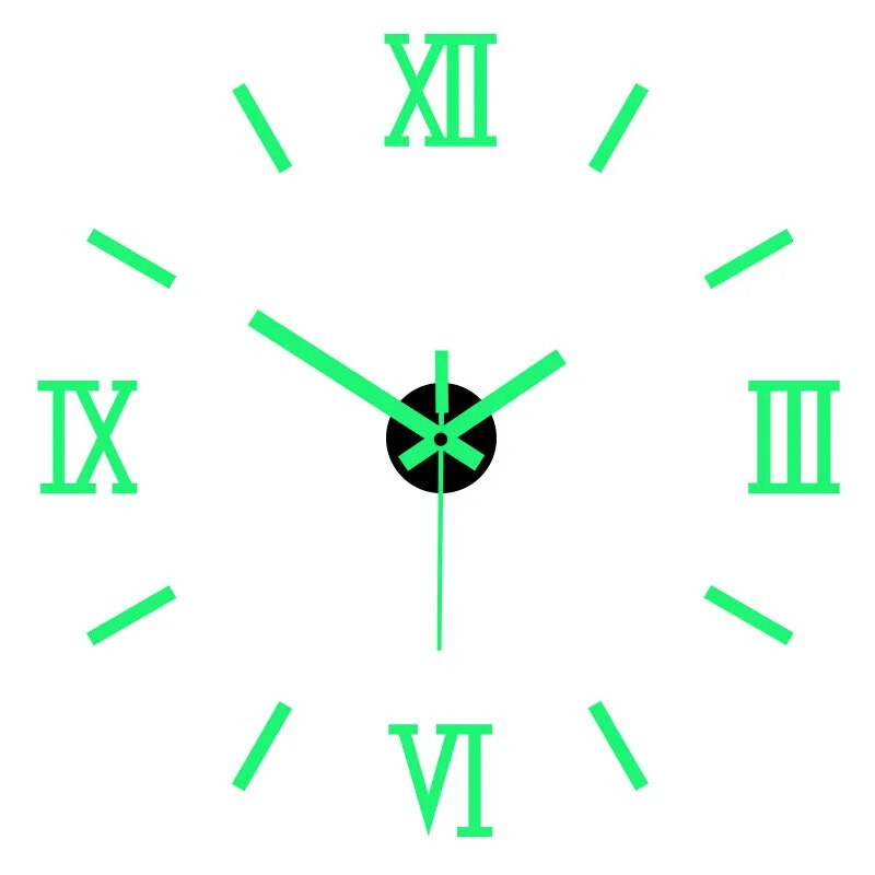 Τρισδιάστατο φωτεινό ρολόι τοίχου χωρίς πλαίσιο Ακρυλικό DIY Ψηφιακό ρολόι Αυτοκόλλητα τοίχου Αθόρυβο ρολόι για διακόσμηση τοίχου γραφείου υπνοδωματίου σαλονιού