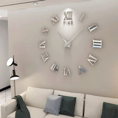 Ceasuri de perete cu numere romane 3D DIY Ceas de perete cu oglindă Autocolant acrilic Ceasuri de cuarț de modă Ceas de decorare a casei reloj de pared