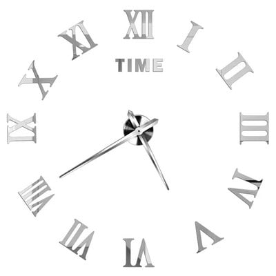 Ceasuri de perete cu numere romane 3D DIY Ceas de perete cu oglindă Autocolant acrilic Ceasuri de cuarț de modă Ceas de decorare a casei reloj de pared