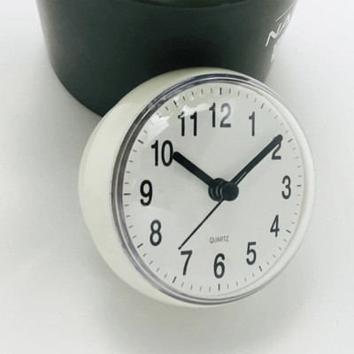 Мини смукателен стенен часовник Баня против замъгляване Водоустойчив 7 см Кухненска тоалетна Малък кварцов настолен часовник