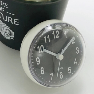 Mini ceas de perete cu ventoză, baie, anti-aburire, rezistent la apă, 7 cm, bucătărie, toaletă, ceas mic de masă din cuarț