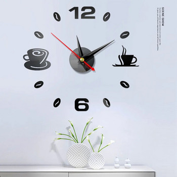 3D стенен часовник Акрилни стенни часовници без рамки Направи си сам цифров часовник Стикери за стена Безшумен часовник за дома Всекидневна Декорация на стена на офис