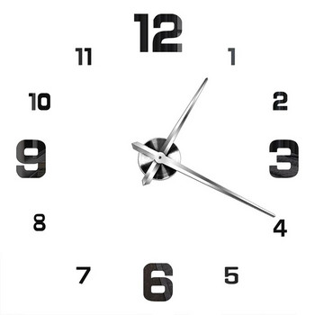 2023 Модерни стенни часовници 3D Направи си сам акрилен огледален стикер за домашен декор Всекидневна Голям цифров часовник Кварцов игла Висящ часовник