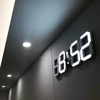 3D светодиоди Цифров часовник за декорация на стени в спалня Светещ нощен режим Регулируем електронен часовник Часовник Часовници Домашен декор Градина
