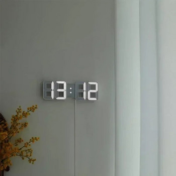 Ψηφιακό ρολόι 3D LED για διακόσμηση τοίχου κρεβατοκάμαρας Λαμπερή νυχτερινή λειτουργία Ρυθμιζόμενο ηλεκτρονικό ρολόι ρολόγια Ρολόγια σπιτιού Διακόσμηση κήπου