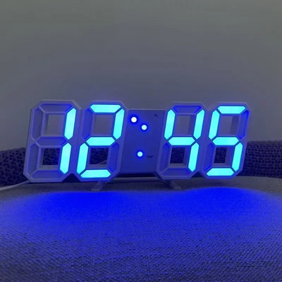 3D светодиоди Цифров часовник за декорация на стени в спалня Светещ нощен режим Регулируем електронен часовник Часовник Часовници Домашен декор Градина