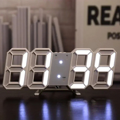 Ceas digital cu LED-uri 3D pentru decorarea peretelui dormitorului Modul nocturn strălucitor Ceas electronic reglabil Ceasuri Decor pentru casă Grădină
