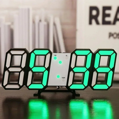Ceas digital cu LED-uri 3D pentru decorarea peretelui dormitorului Modul nocturn strălucitor Ceas electronic reglabil Ceasuri Decor pentru casă Grădină
