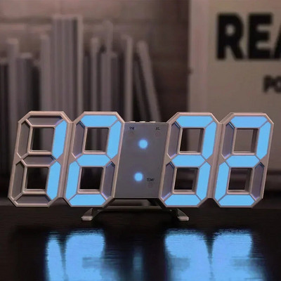 Ceas digital cu LED-uri 3D pentru decorarea peretelui dormitorului Modul nocturn strălucitor Ceas electronic reglabil Ceasuri Decor pentru casă Grădină